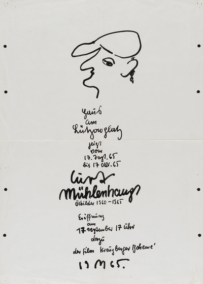 Ausstellungsplakat "Ölbilder 1960-1965" des Künstlers Curt Mühlenhaupt, 1965