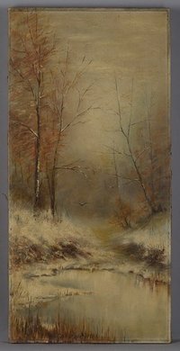 Unbekannt: Herbstlandschaft im Schnee, 1. Hälfte 20. Jahrhundert