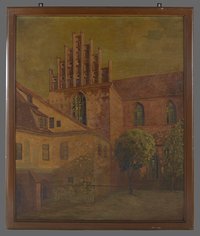 Hildebrandt, Paul: Friedgarten des Domes, Blick auf das Nordquerhaus (VII), wohl 1917