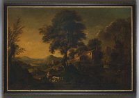 Unbekannt: Landschaft mit Hirtin, 18. Jahrhundert