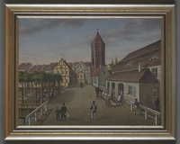 Spiecker, Heinrich Ferdinand: Das Mühlenthor nebst seiner nächsten Umgebung, vom Dom aus gesehen, 1836