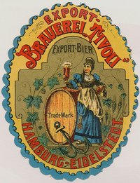 Bieretikett der Export-Brauerei "Tivoli" in Hamburg-Eidelstedt, um 1890