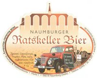 Bieretikett mit LKW-Abbildung des Ratskeller Naumburg, um 2015