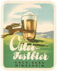 Bieretikett für Oster-Festbier der Koch-Bräu Windsheim, um 1962