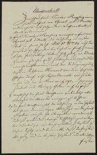 Mietvertrag zwischen Jeannette Rössing und Frau von Chanot, geborene d'Orville vom 13.10.1835