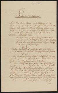 Interimskaufbrief zwischen Julie und Erich Andreas Blum sowie Thecla Rössing einerseits und Johann Georg Clauer vom 01.06.1861