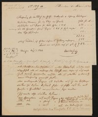 Brief von Samuel Amsler an Friedrich John vom 1.6.1844 mit angeklebter Rechnung vom August 1844