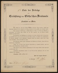 5te Liste der Beiträge zur Errichtung des Göthe'schen Denkmals in Frankfurt am Main - Mai 1837