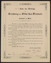 21te Liste der Beiträge zur Errichtung des Göthe'schen Denkmals in Frankfurt am Main - Mai 1837