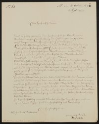 Brief von Johann Baptist Stiglmaier an Friedrich John (?) / Comité für Errichtung des Goetheschen Denkmals vom 28.10.1842