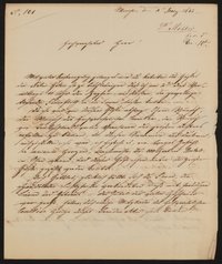 Brief von Ferdinand von Miller an das Comité für Errichtung des Goetheschen Denkmals / Friedrich John vom 04.03.1844