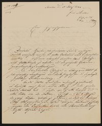 Brief von Ferdinand von Miller an Friedrich John / Comité für Errichtung des Goetheschen Denkmals vom 20.03.1844