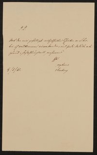 Briefnotiz von Johann Georg Neuburg an Friedrich John vom 08.03.1841