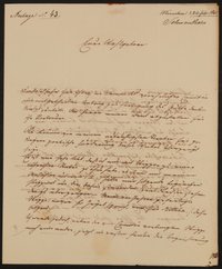 Brief von Ludwig Schwanthaler an Friedrich John / Comité für die Errichtung des Goethe'schen Denkmals von Schwanthaler vom 24.02.1841