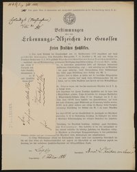 Bestimmungen über das Erkennungs-Abzeichen der Genossen des Freien Deutschen Hochstifts - Ladislaus Freiherr von Lesser