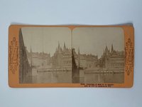 Stereobild, Unbekannter Fotograf (B. K.), Frankfurt, Francfort, le mein et le Saalhof, ca. 1875.