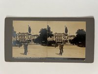 Stereobild, Unbekannter Fotograf, Frankfurt, Schützenbrunnen, ca. 1910.