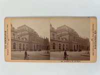 Stereobild, Sophus Williams, Frankfurt, Main-Panorama mit Eisernen Steg, 1892.
