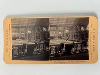 Stereobild, Verlag Gustav Liersch, Frankfurt, Nr. 337a, Haupt-Bahnhofhalle, ca. 1888.