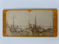 Stereobild, Unbekannter Fotograf, Frankfurt, Nr. 407, Vue Generale du Port, ca. 1874.