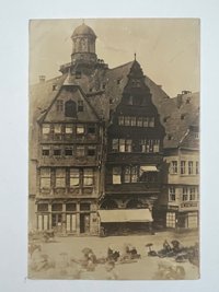 Gottfried Vömel, Frankfurt, Das Salzhaus auf dem Römerberg, Abzug von einer alten Platte von Mylius, ca. 1905.