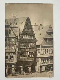 Gottfried Vömel, Frankfurt, Das Salzhaus auf dem Römerberg, Abzug von einer alten Platte von Mylius 1863, ca. 1905.