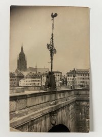 Gottfried Vömel, Frankfurt, Die Alte Brücke mit Brückenkreuz, 1905.