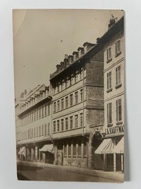Gottfried Vömel, Frankfurt, Die Bibergasse von Osten, nach einer alten Platte von Carl Friedrich Mylius von ca. 1870, ca. 1905.