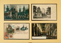 Wandbild mit Postkarten zum Hildesheimer Dom und zum Stiftungsfest des kath. Gesellenvereins Hildesheim