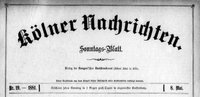 Kölner Nachrichten Sonntags-Blatt 8. Mai 1881