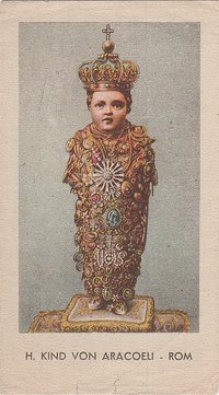 Gebets- und Ablasskarte zum hl. Kind von Aracoeli - Rom