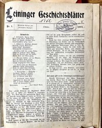 Leininger Geschichtsblätter 1902/1903