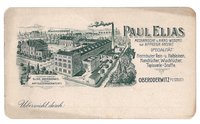 Visitenkarte der Firma Paul Elias Leinen- und Frottierwebrei Oberoderwitz