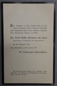 Traueranzeige Ernst Gustav Hermann von Kyaw