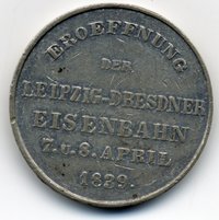 Medaille "Eröffnung der Eisenbahn Dresden-Leipzig"