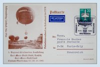Ansichtskarte (Reprint) "Ballonaufstieg Limbach Mai 1914", Sonderstempel Limbach-Oberfrohna 1 3., Regionale Briefmarkenausstellung, Abb. Ballon, 19.10.1985