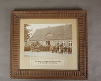 Foto, gerahmt "Letzte Abfahrt der Personenpost von Jerichow nach Genthin", 24.10.1899"