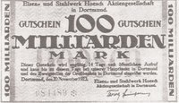 Gutschein 100 Milliarden Mark von 1923