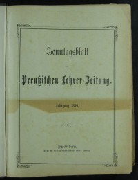 Sonntagsblatt der Preußischen Lehrer-Zeitung Jg. 1890/1