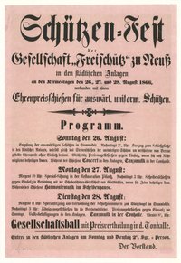 Festplakat Neusser Schützenfest von 1866