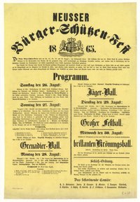Festplakat Schützenfest Neuss 1865