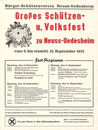 Festplakat Schützenfest Neuss-Uedesheim 1972