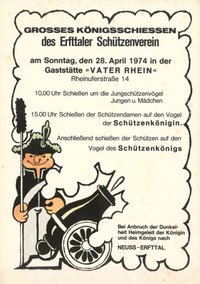 Festplakat Königsschießen Erfttal von 1974