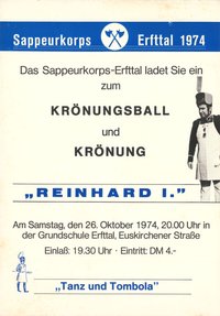 Festplakat Krönungsball Neuss-Erfttal von 1974