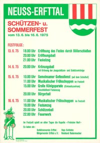 Festplakat Schützenfest Neuss-Erfttal 1975