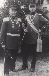 Neusser Grenadierkorps, Major Heinrich Tilmes mit Adjutant Jakob Spelter