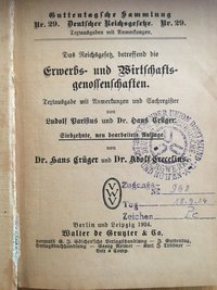 Reichgesetz, betreffend die Wirtschaftsgenossenschaften, 1924.