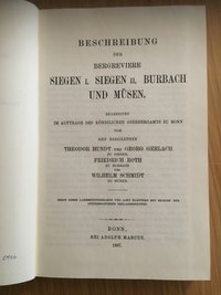 Beschreibung der Bergreviere Siegen I, Siege II, Burbach und Müsen, 1887.