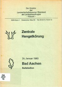 Zentrale Hengstkörung Aachen 1980
