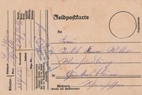 Feldpostkarte des Georg Schnell an "Frau Jakob Kern Witwe"